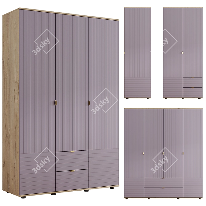 Monblan Line Wardrobe Set 3D model image 3