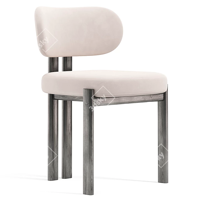 Bay Upholstered Metal Chair, 3D 3D model image 2