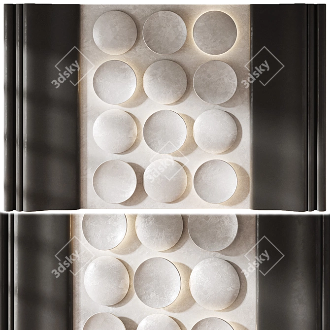 Modern Circles Wall Panel 3D 3D model image 1