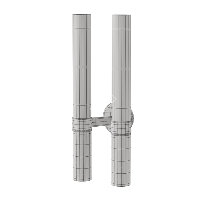 Cylindrical Glass & Marble Wall Sconce 3D model image 4