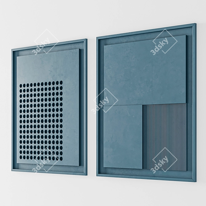 Textured Wall Art Panel 3D model image 2