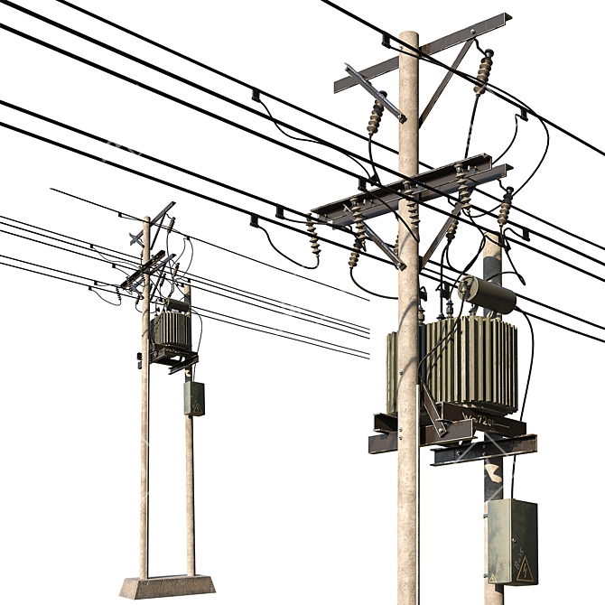 Electric Pole_02 3D Model OBJ UVunwrapped 3D model image 1