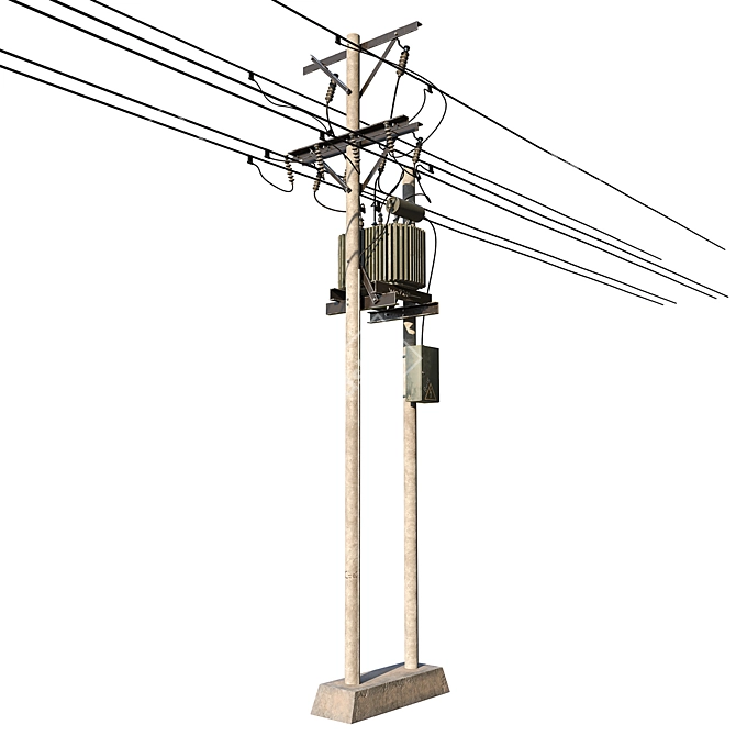 Electric Pole_02 3D Model OBJ UVunwrapped 3D model image 5