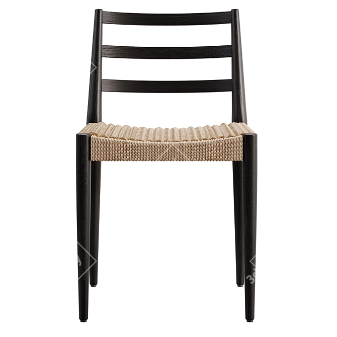 Modern Oak Chair with Rope Seat 3D model image 1