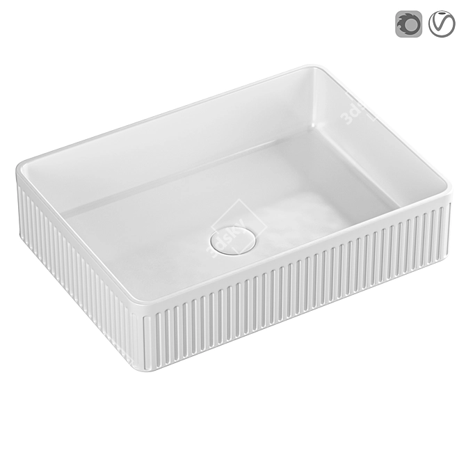 ABBER Rechteck White Vessel Sink 3D model image 1