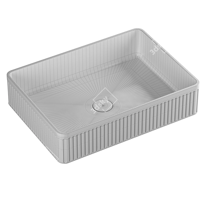 ABBER Rechteck White Vessel Sink 3D model image 2