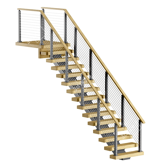 Viewrail 3 Staircase Set 3D model image 5