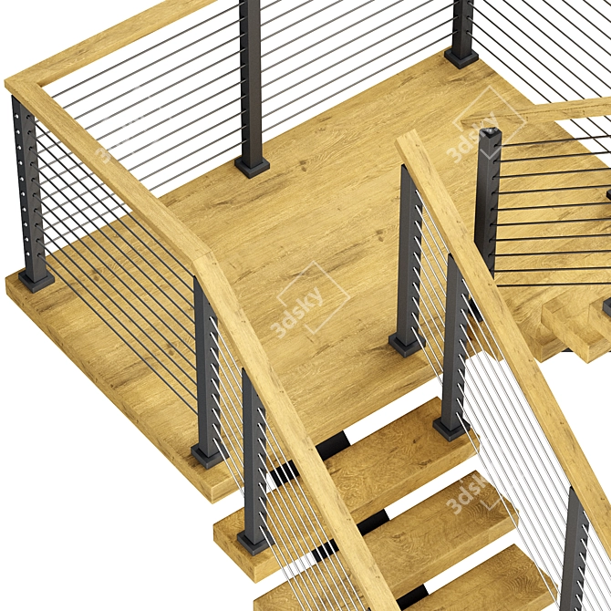 Viewrail 3 Staircase Set 3D model image 7