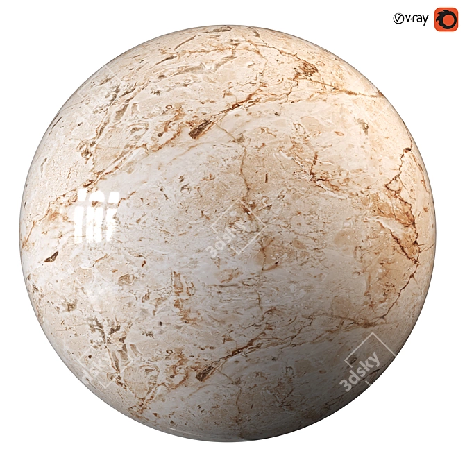  Elegant brown marble PBR texture 3D model image 2