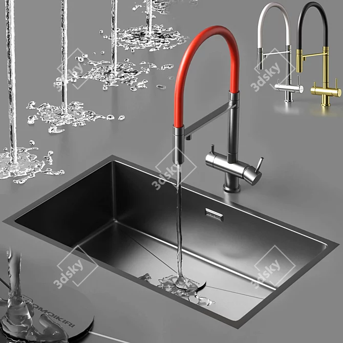 Customizable Sink and Faucet Set 3D model image 17