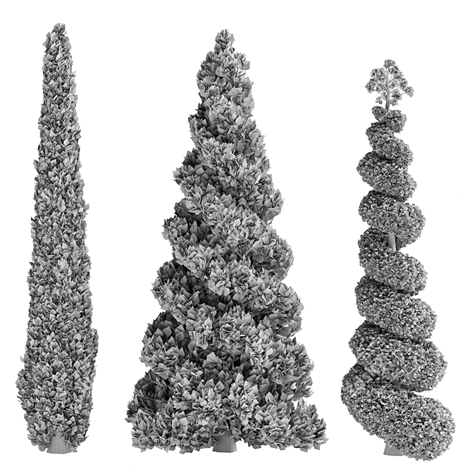 Pine Tree Set 3D Model 3D model image 8