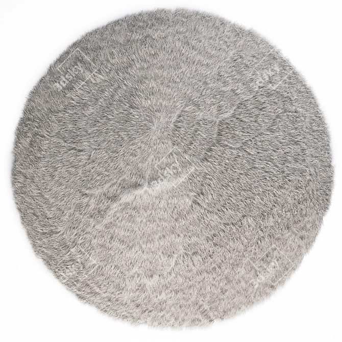 Fur Rug with Hair Effect 3D model image 3