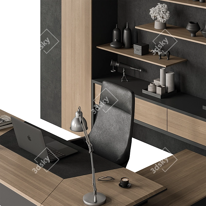 Executive Boss Desk 513 3D model image 3