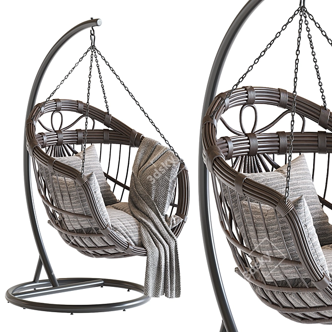 Premium Hanging Swing Chair 2016 3D model image 2