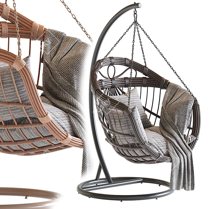 Premium Hanging Swing Chair 2016 3D model image 6