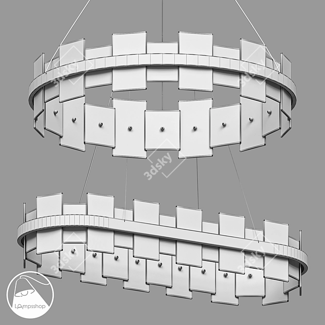 PBR Chandelier L1903 Lighting Fixture 3D model image 2