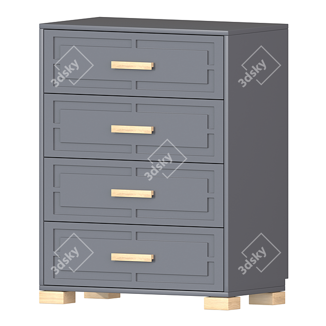 Classic Style High Chest of Drawers 3D model image 1