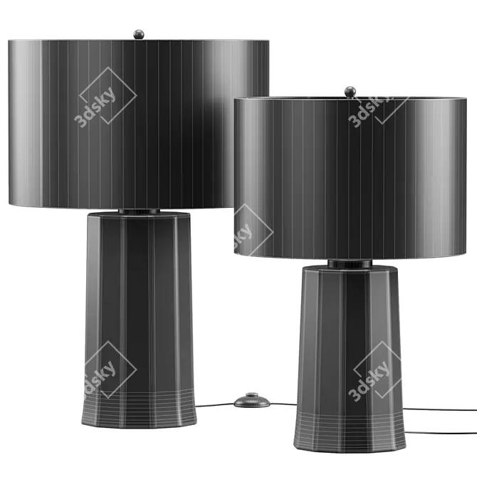 Elegance Glass Table Lamp Pottery 3D model image 4