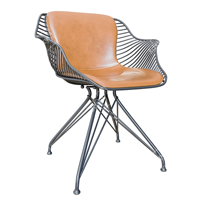 British Design Wire Dining Chair: Stylish & Sturdy 3D model image 1