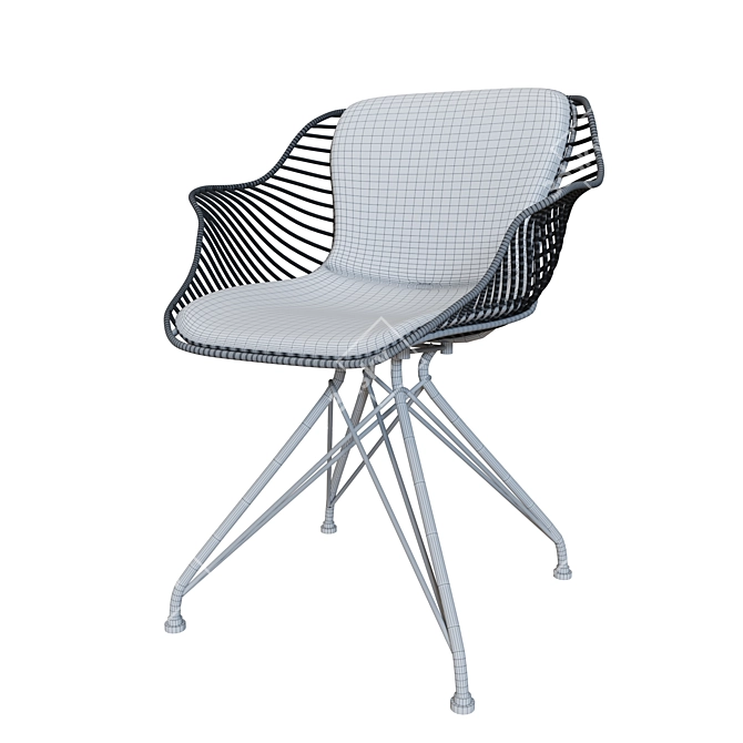 British Design Wire Dining Chair: Stylish & Sturdy 3D model image 4