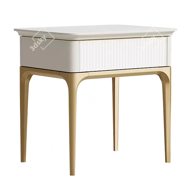 Primo Gold Bedside Table 3D model image 1