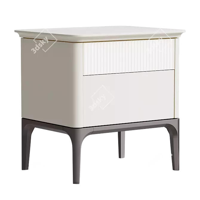 Primo Bedside Table in Beige 3D model image 1