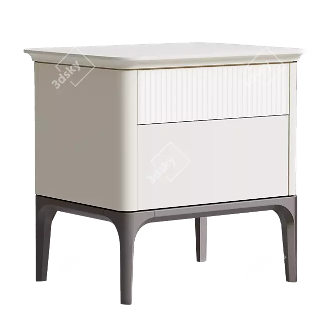 Primo Bedside Table in Beige 3D model image 3