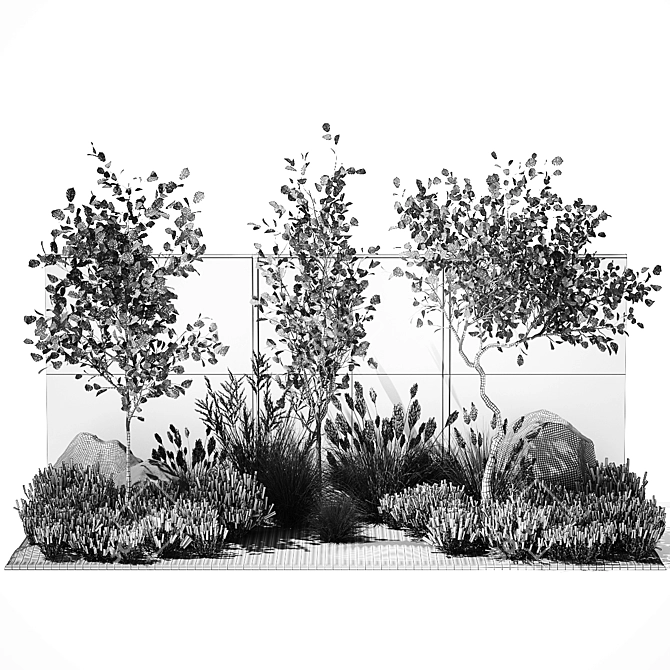 Landscape Plant Collection: Hazel, Lavender, Grass 3D model image 7