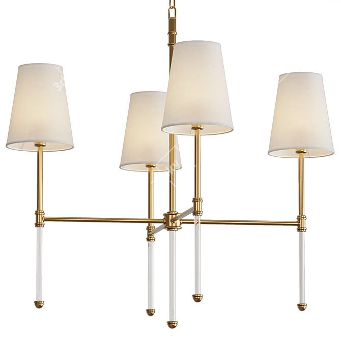 Elegant Damian Chandelier in Gold 3D model image 2