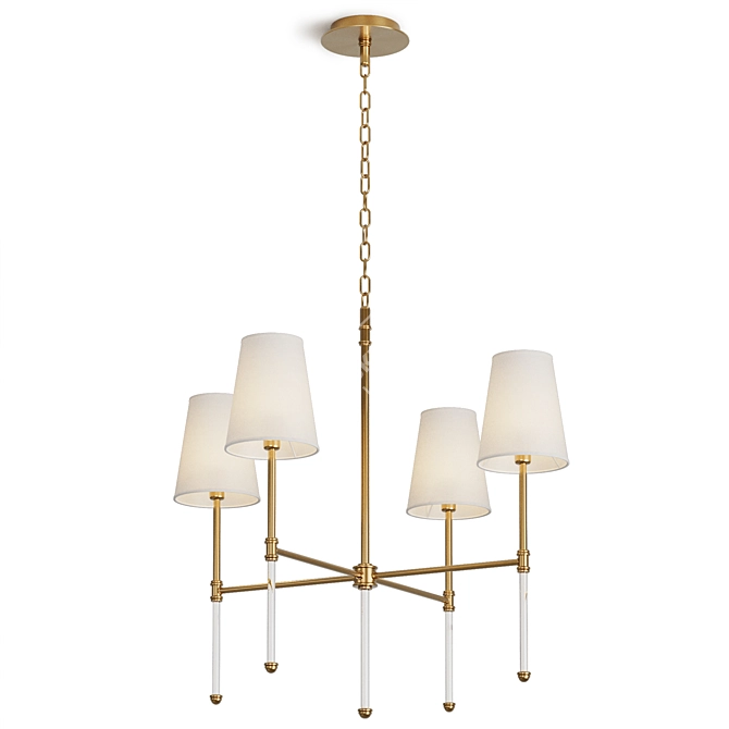 Elegant Damian Chandelier in Gold 3D model image 5