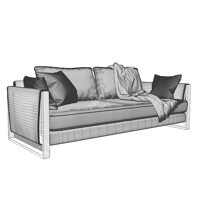 Scandi Chic Sleeper Sofa Bed 3D model image 6