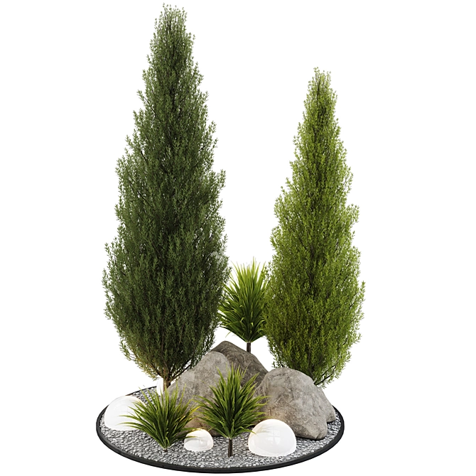 Landscaping Tree Bush OBJ Bundle 3D model image 2