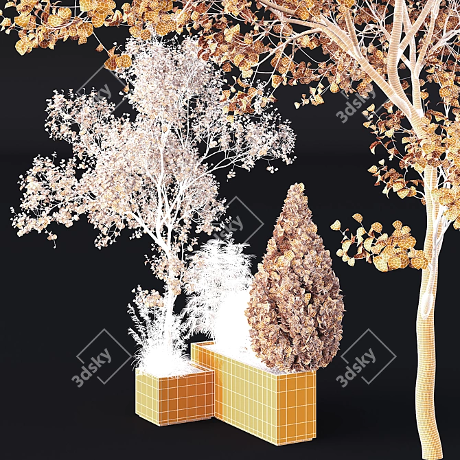 Tree and Bush Garden Box 3D model image 3