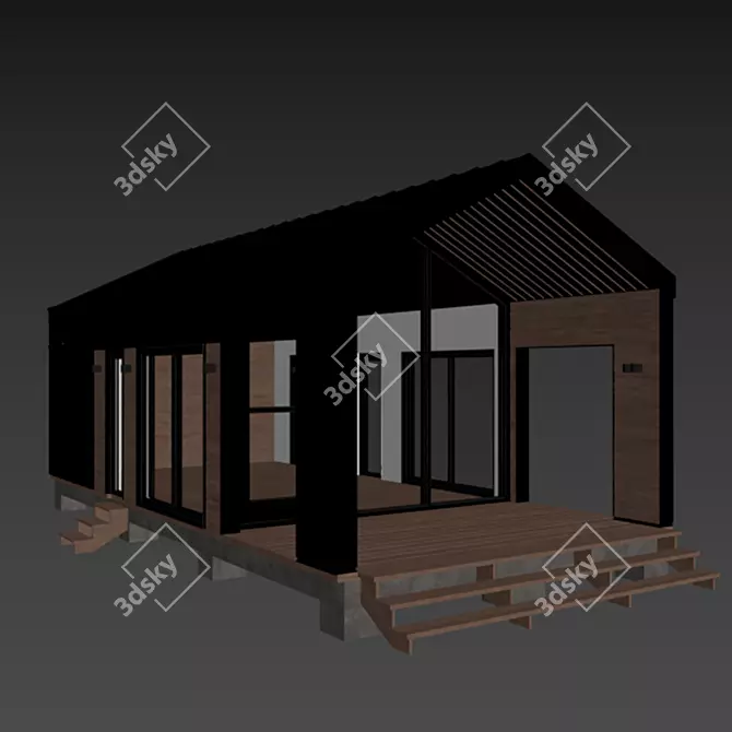 Sleek Container Home Model 3D model image 5