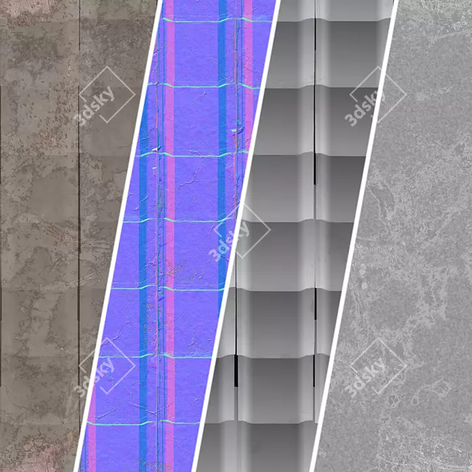 Seamless Concrete Roofing Sbsar Texture 3D model image 4