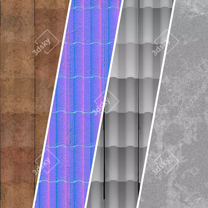 Seamless Concrete Roofing Sbsar Texture 3D model image 7