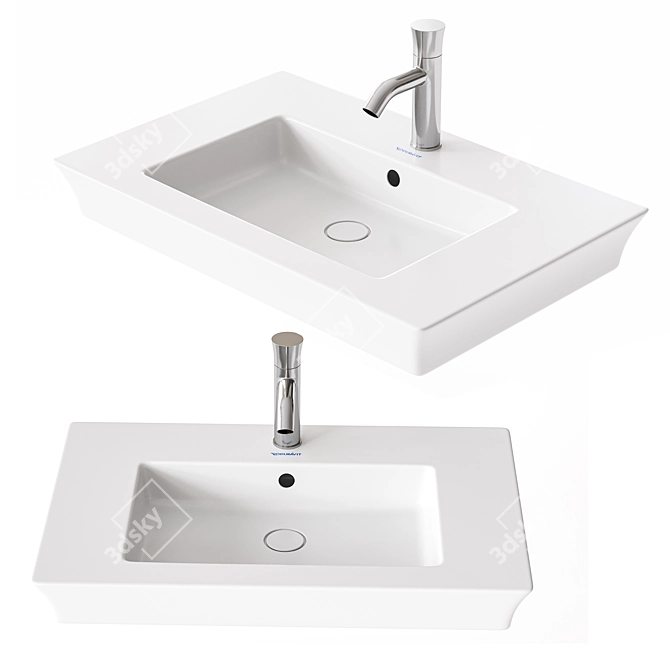 Modern Duravit Washbasin 3D Model 3D model image 1