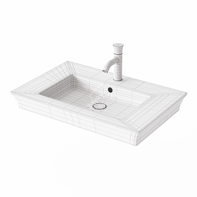 Modern Duravit Washbasin 3D Model 3D model image 4