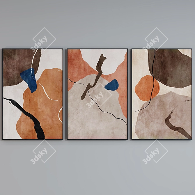  Modern Abstract Picture Frame Set 3D model image 1