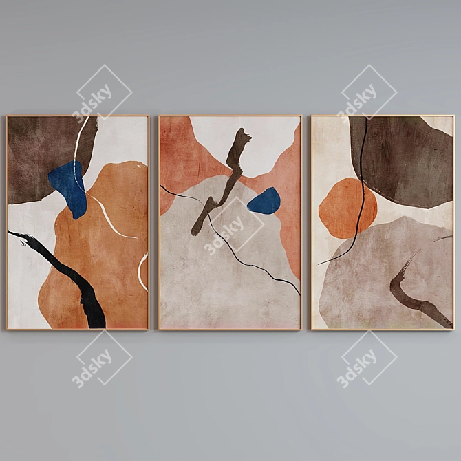  Modern Abstract Picture Frame Set 3D model image 2