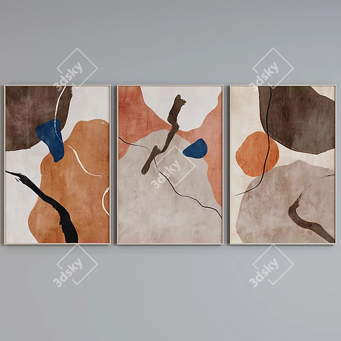  Modern Abstract Picture Frame Set 3D model image 3