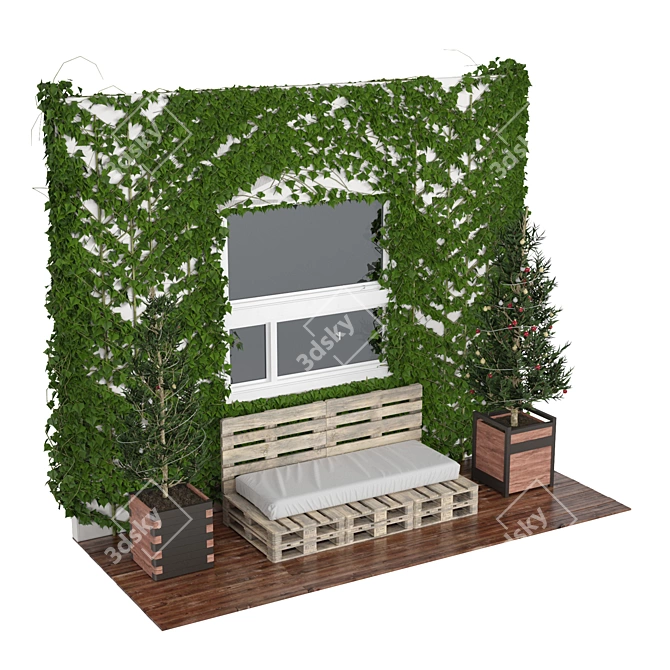 Cozy Ivy Balcony 3D Model 3D model image 3