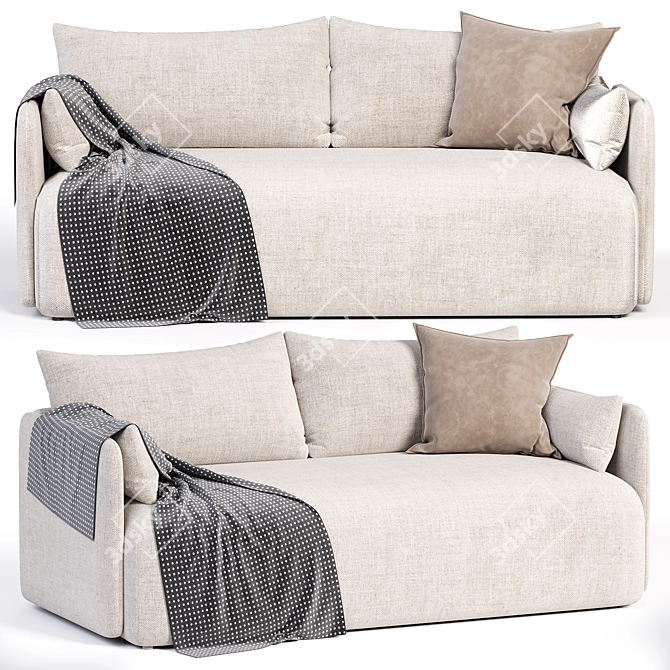 Modern Comfort Offset Sofa 3D model image 2