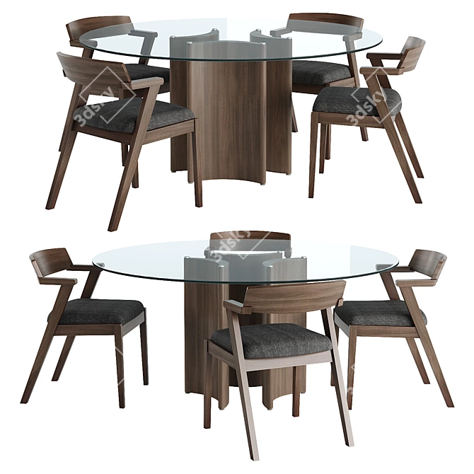 Modern Dining Set Alan Zola 3D model image 1