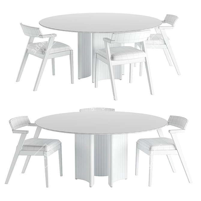 Modern Dining Set Alan Zola 3D model image 5