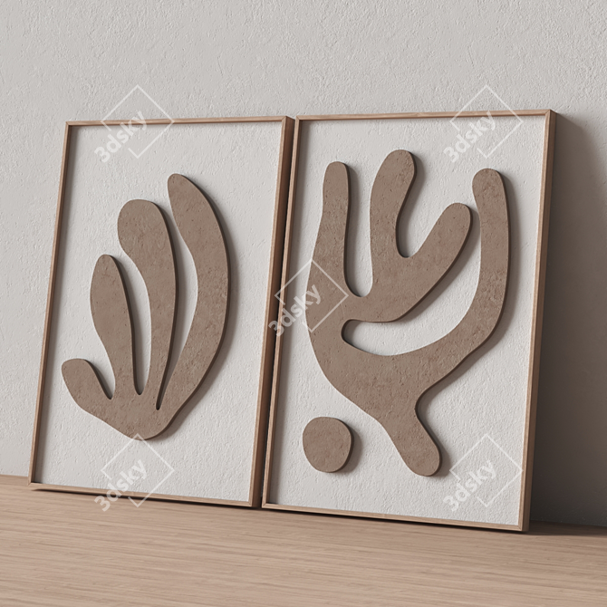 Stone Textured Relief Artwork in Frame 3D model image 6