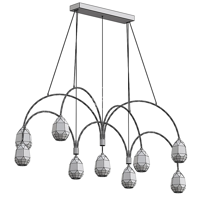 Elegant Crystal Chandelier Lighting 3D model image 2