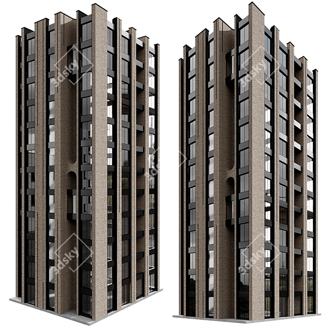 Modern Tower 3D Model Kit 3D model image 1