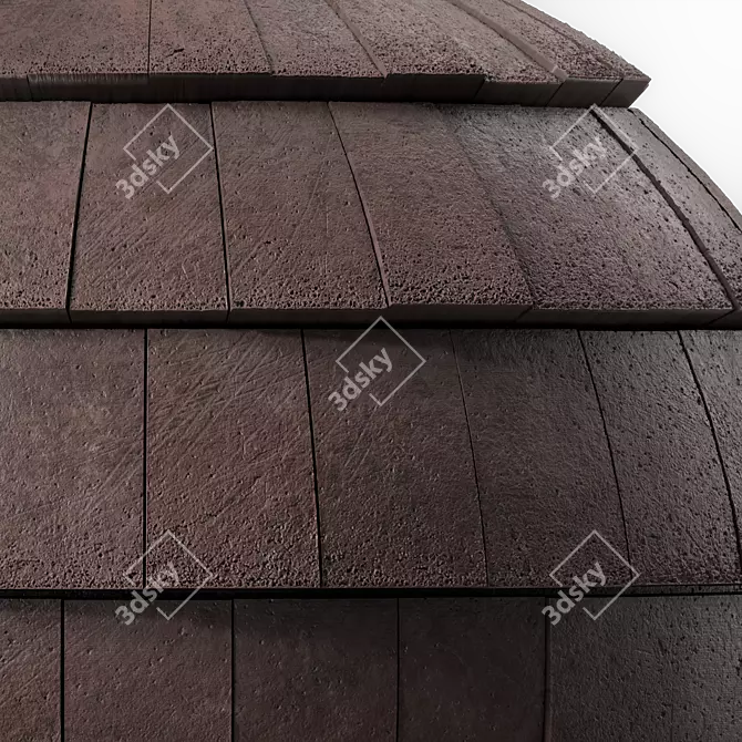 Snow Concrete Roof Tile - 4K Seamless 3D model image 3