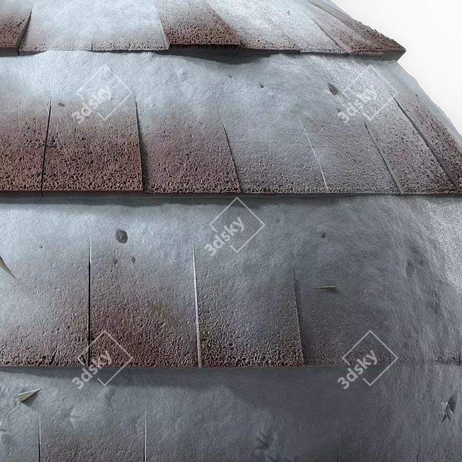 Snow Concrete Roof Tile - 4K Seamless 3D model image 6